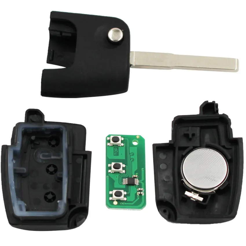 Складной дистанционный ключ с 3 кнопками брелок 433 МГц для Ford Focus чипом 4D63 или без