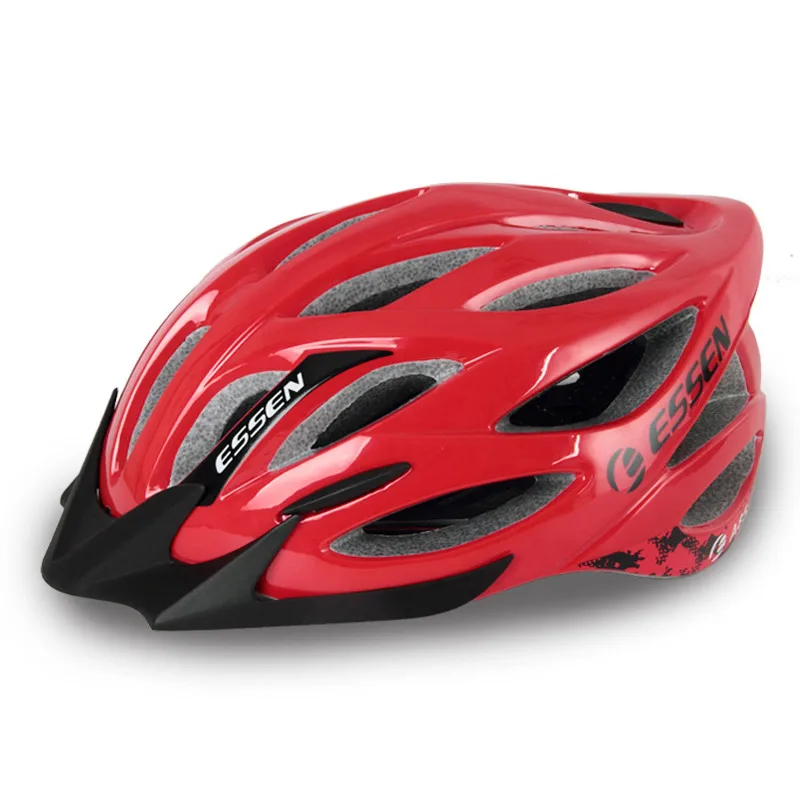 Bright red ESSEN взрослый велосипедный шлем Mtb Горный шоссейный гоночный шлем Casco Ciclismo велосипедный шлем Спортивная умная Кепка acete da bicicleta - Цвет: Bright red