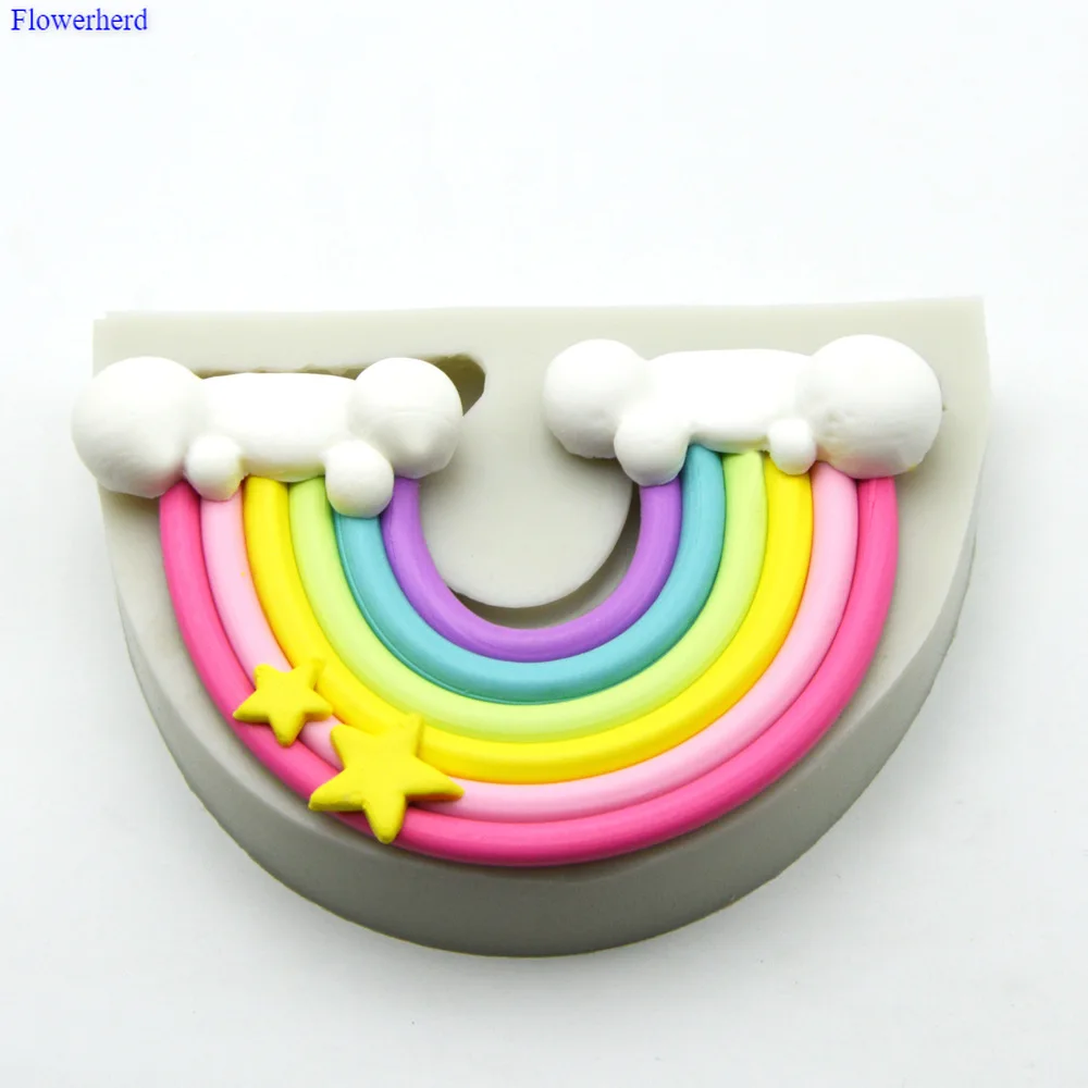 

Инновационный выпечка торта DIY Инструменты облако звезда серия радужной расцветки Fondant (сахарная) торта силикона прессформы Инструменты дл...