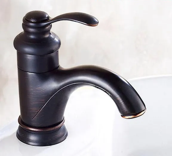 Black Oil Rubbed Brass Single Hole Deck Mounted Handle Lever Bathroom Vessel Basin Sink Faucet Mixer Water Taps mnf065 | Обустройство