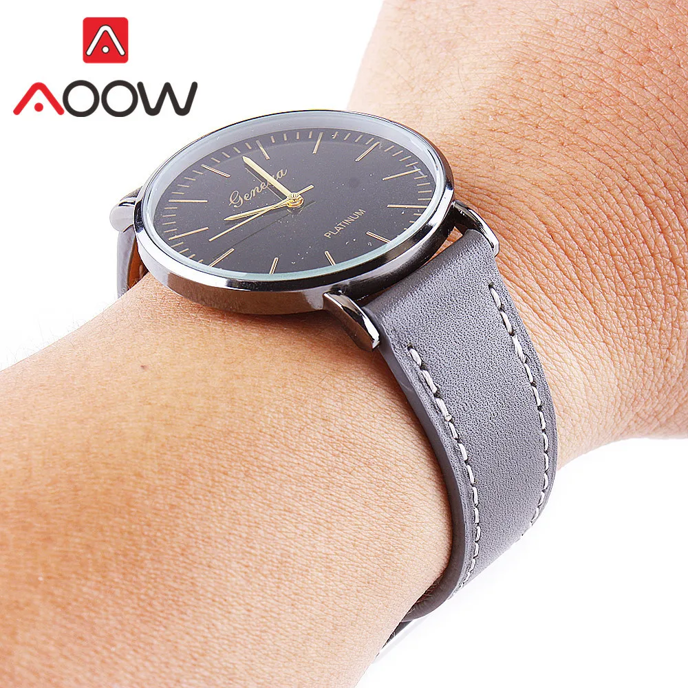 18 мм 20 мм 22 мм 24 мм ремешок из натуральной кожи для samsung Galaxy Watch Active2 42 мм 46 мм huawei GT 2 Amazfit браслет ремешок