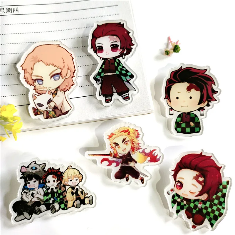 

Acrylic Badge Demon Slayer Anime Brooch Clothes Bag Pendant Jewelry Decoration Pin Gifts for Friend Customizable