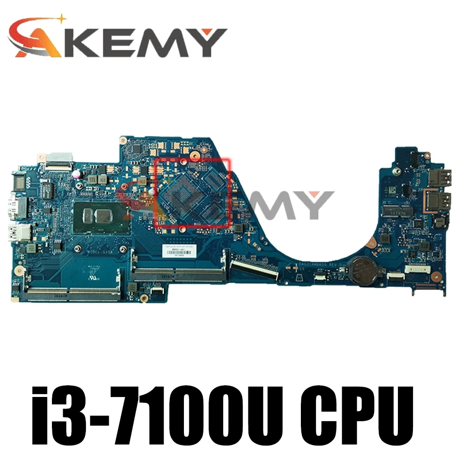 

Akemy 903705-601 903705-001 903705-501 DAG31AMB6D0 Laptop Motherboard for HP Pavilion 14-AL Notebook Mainboard W/ i3-7100U CPU
