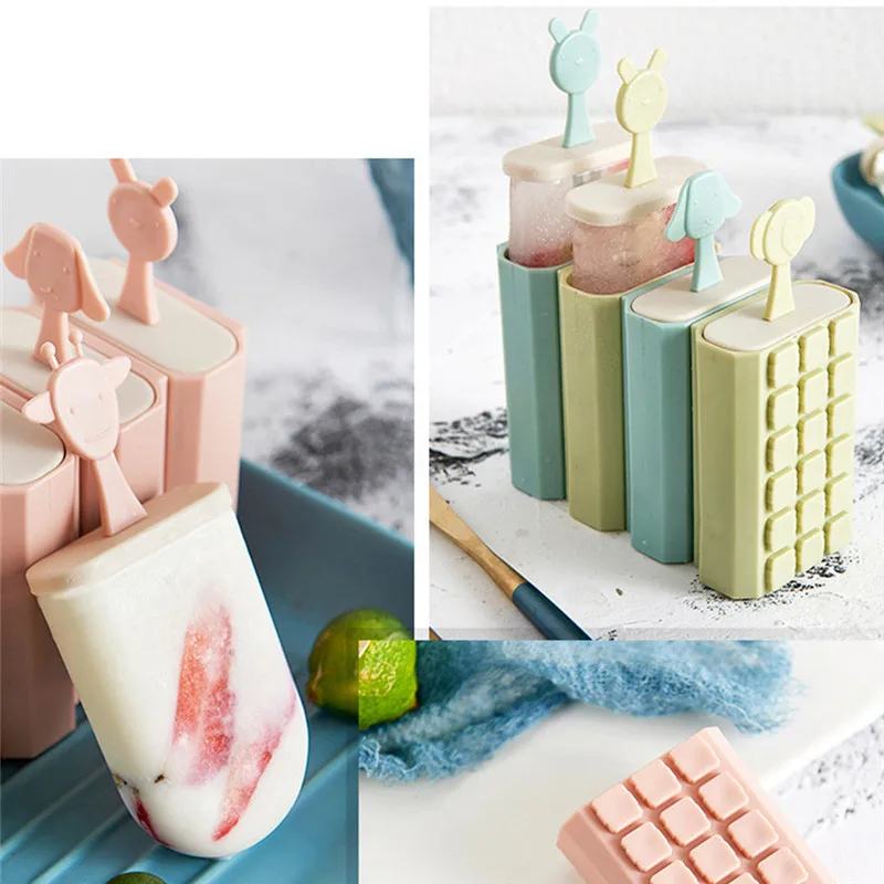 4 шт. Лидер продаж красивая Пластиковая форма для изготовления мороженого с