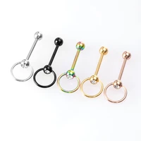 1 5pcs stainless steel tongue piercing ring barbell bar lip stud hoop ear cartilage earring helix for women men body jewelry 14g