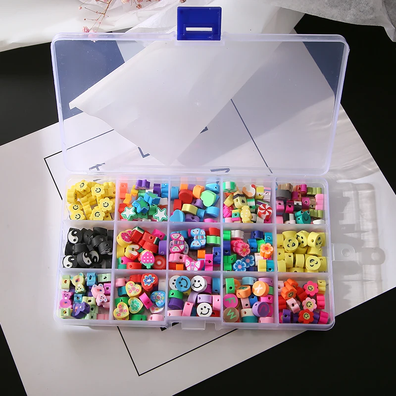 300 шт./кор. смешанный стиль смайлик цветок фрукты Полимерная глина бусины для