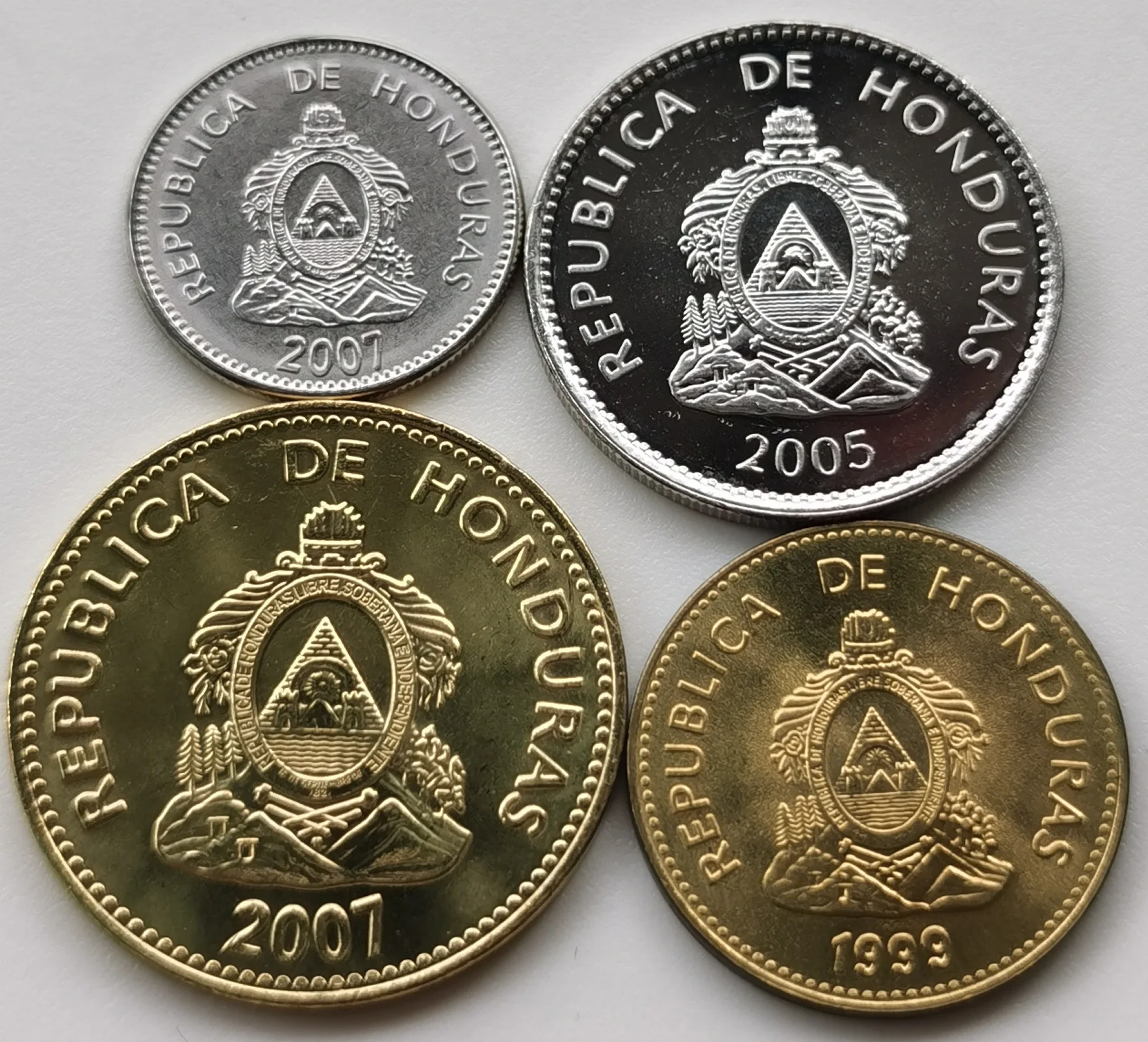 Гондурас 1999 10 2007 5 20 50 центов полный набор 4 штуки Unc оригинальная коллекция