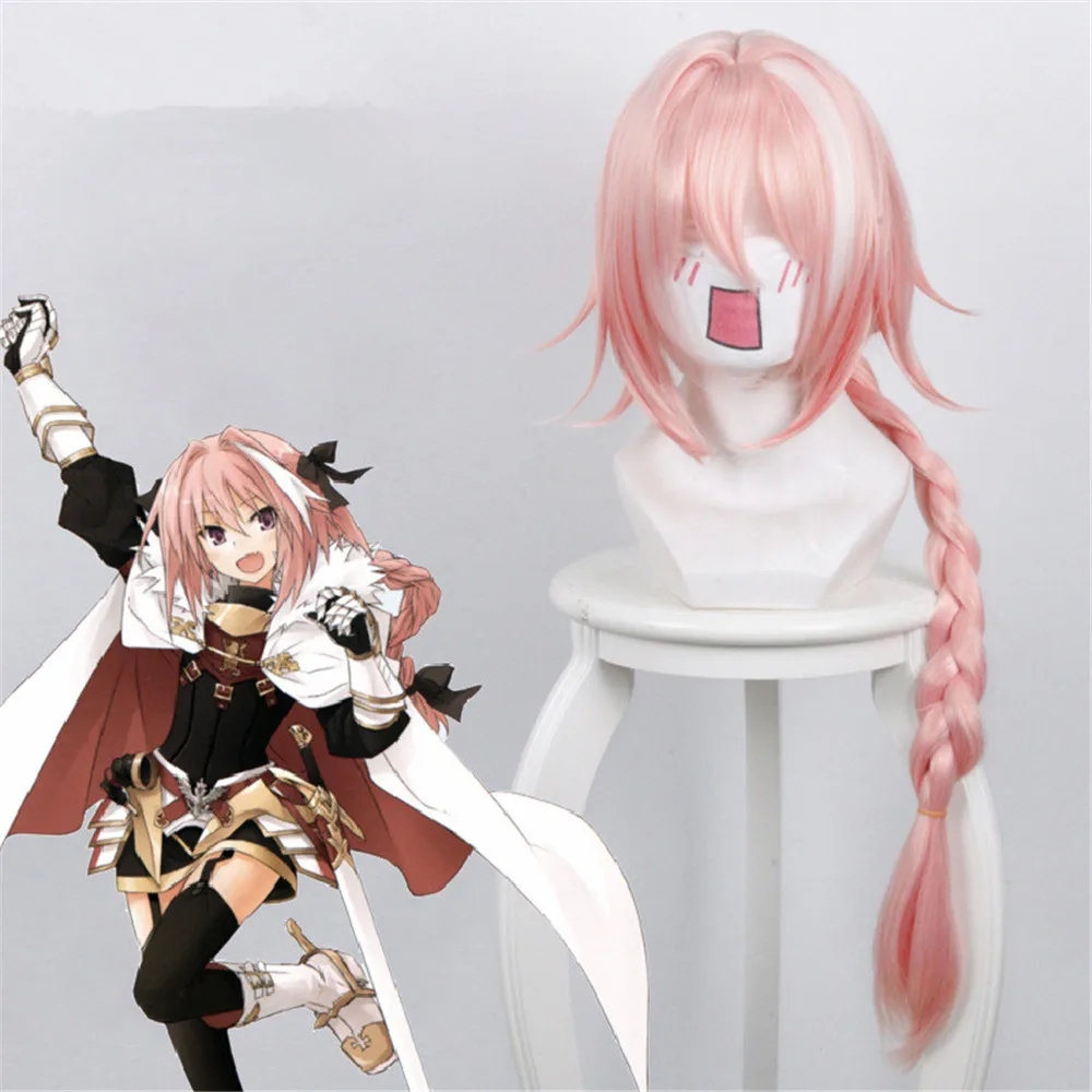 Парик Аниме Astolfo Fate/Apocrypha косплей парик розовый 85 см длинные термостойкие волосы