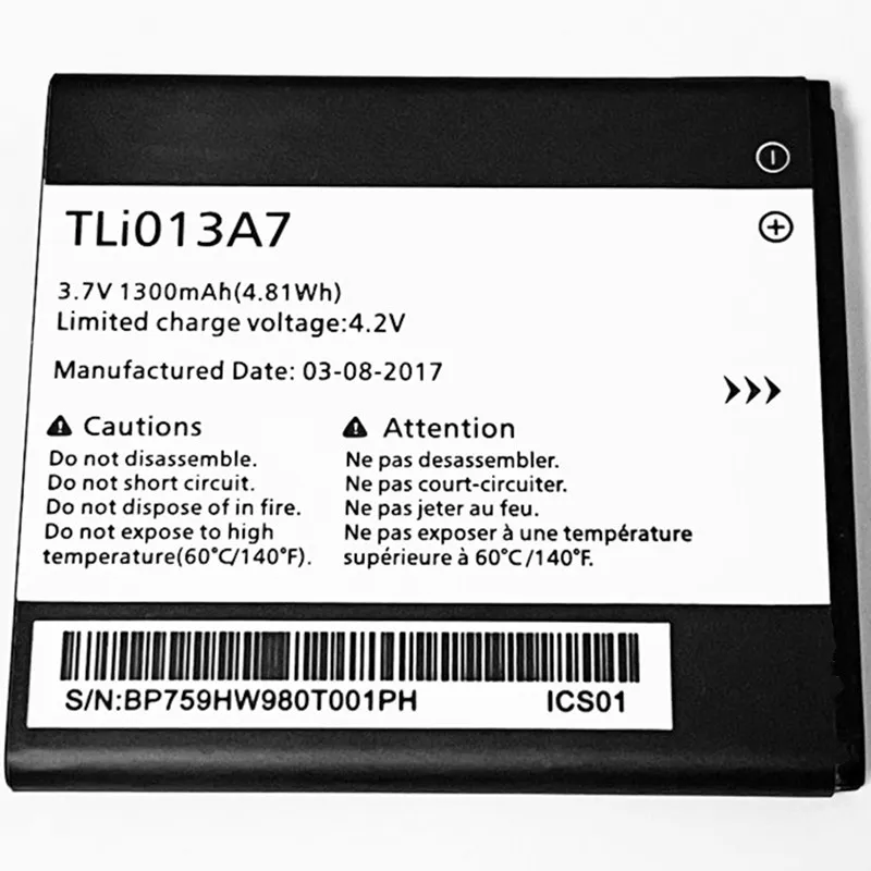 3 7 V 1300mAh TLi013A7 для Alcatel One Touch Pixi 4 5 4017E 4017D 4017X 4017A 4017F 4017G 4017S TLi013A1
