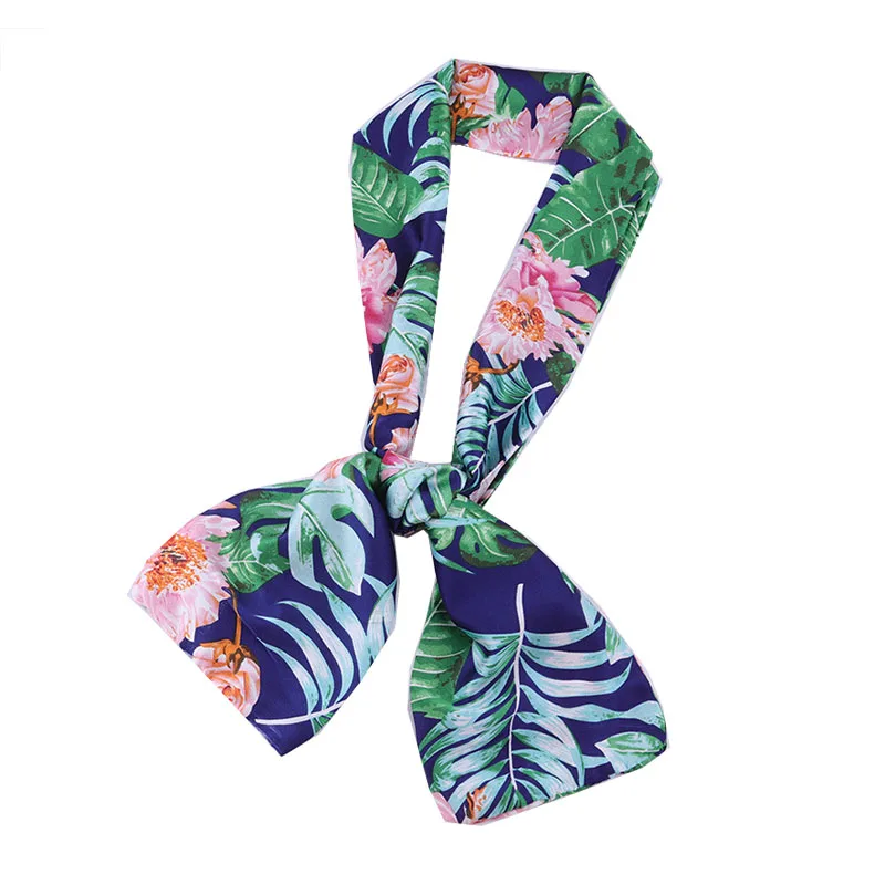 

silk-like neck scarfs neckerchief decorative scarves korean stylish hijab narrow long shawls printed small neckwear
