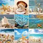 Алмазная живопись квадратная круглая Приморская вышивка ракушки наборы мозаики Пейзаж Вышивка крестиком Стразы искусство