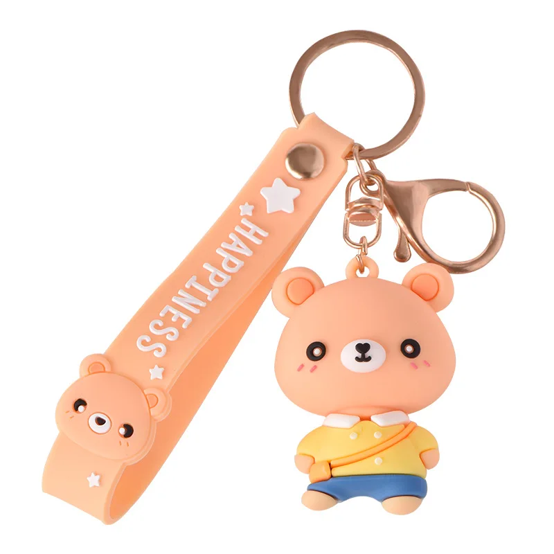 

Cartoon Bear Keychains Cute Popular Animal Doll Toy Keyring Women Girls Holder Bag Pendant Car Key Ring Charm Best Gifts