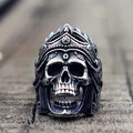 EYHIMD дерево лоза обмотки крик страсть череп кольца Винтаж нержавеющая сталь кольцо Мужские Панк Байкер ювелирные изделия