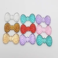 50 mixed color bowknot bows flatback resin dotted rhinestone cabachons 23x12mm