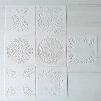 7pc stencil plant flowers decor diy walls layering painting template scrapbook coloring embossing office school supplies 13cm