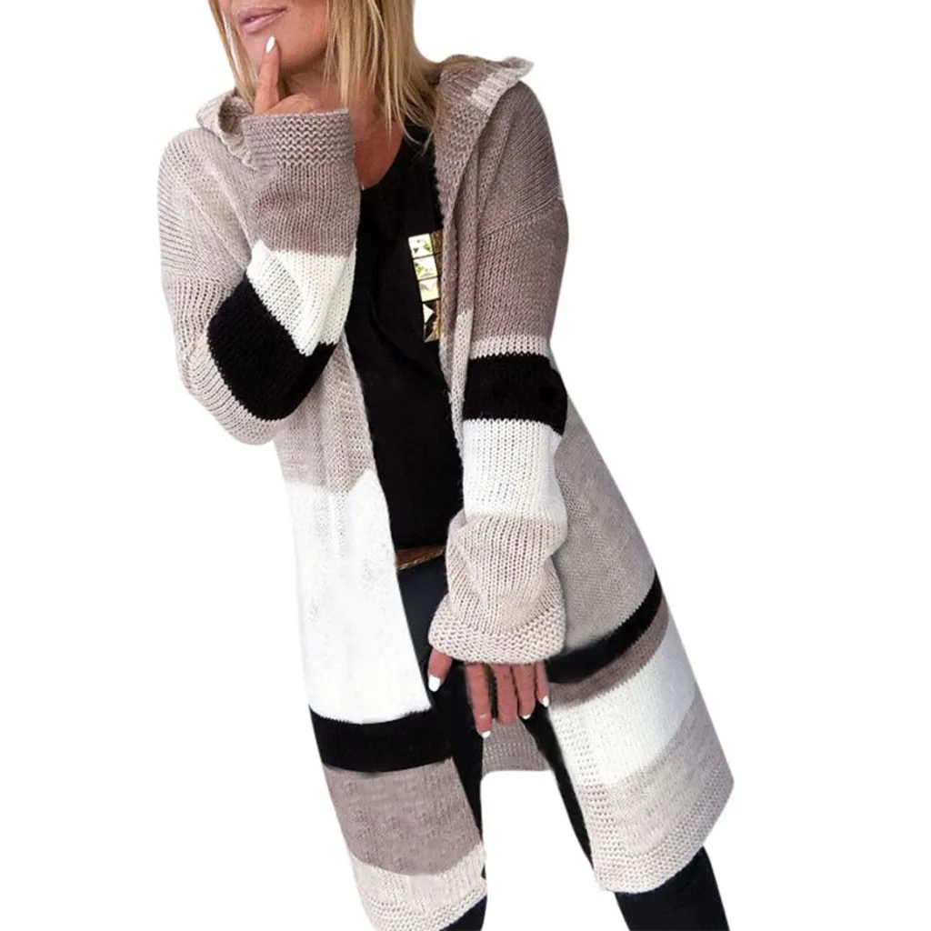 JAYCOSIN 2020 новый стиль свитер с капюшоном для женщин лоскутный Повседневный длинным