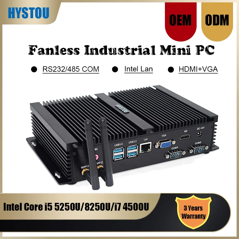 Intel Core i7 4500U i5 8250U промышленный настольный компьютер 5250U Win10 Linux i3 Minipc Intel NUC 4K HD RS232 RS485 персональный портативный ПК