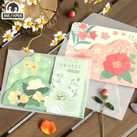 mr paper 4 designs 2 pcsset flowers secret words series ins style greeting cards with envelopes hand account diy gift material