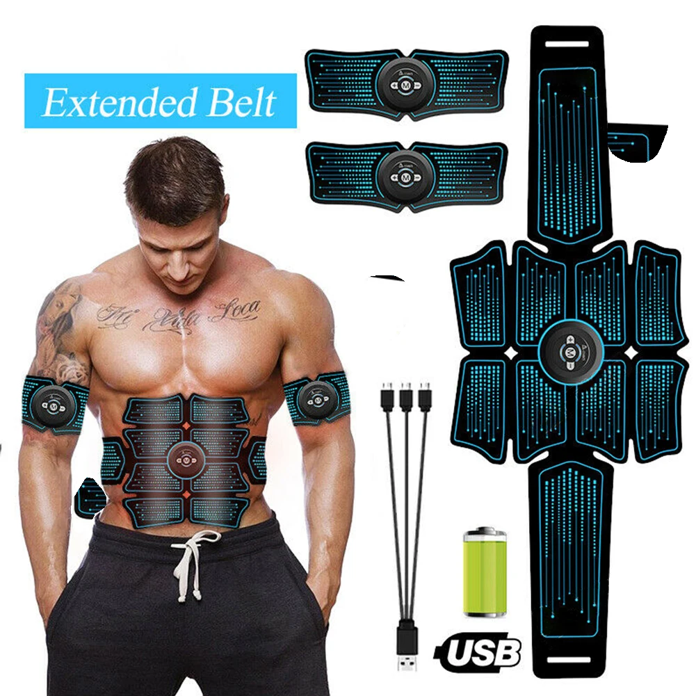Fitness Exercise Massage Abdominal Muscle Stimulator USB Charging Home Fat Burning Toner Gym Belt Easy Operate Body Effective |