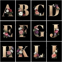 full squareround 5d diy diamond painting word flower diamond embroidery letter text cross stitch mosaic craft home decoration