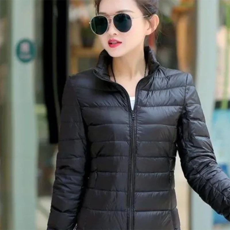 Women's short cotton-padded winter clothes, light and thin cotton-padded jacket, slim and thin all-match down jacket