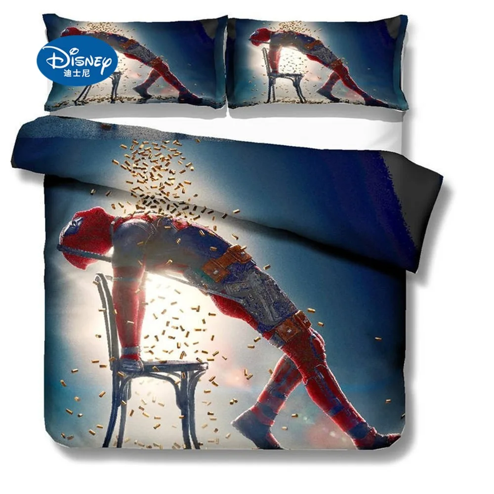 

Disney Marvel Deadpool hero bedding set Single Twin Queen comforter bedclothes duvet cover Pillowcases Adult Children Gift