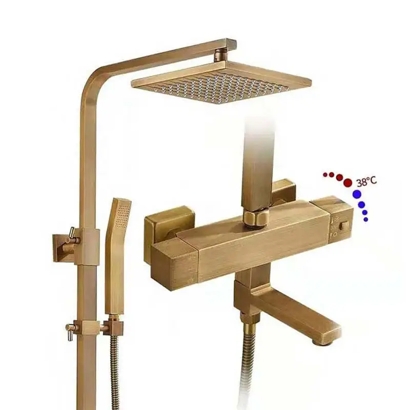 ecofresh antique finish bath taps bathroom faucet set thermostat thermostatic shower mixer with shower free global shipping