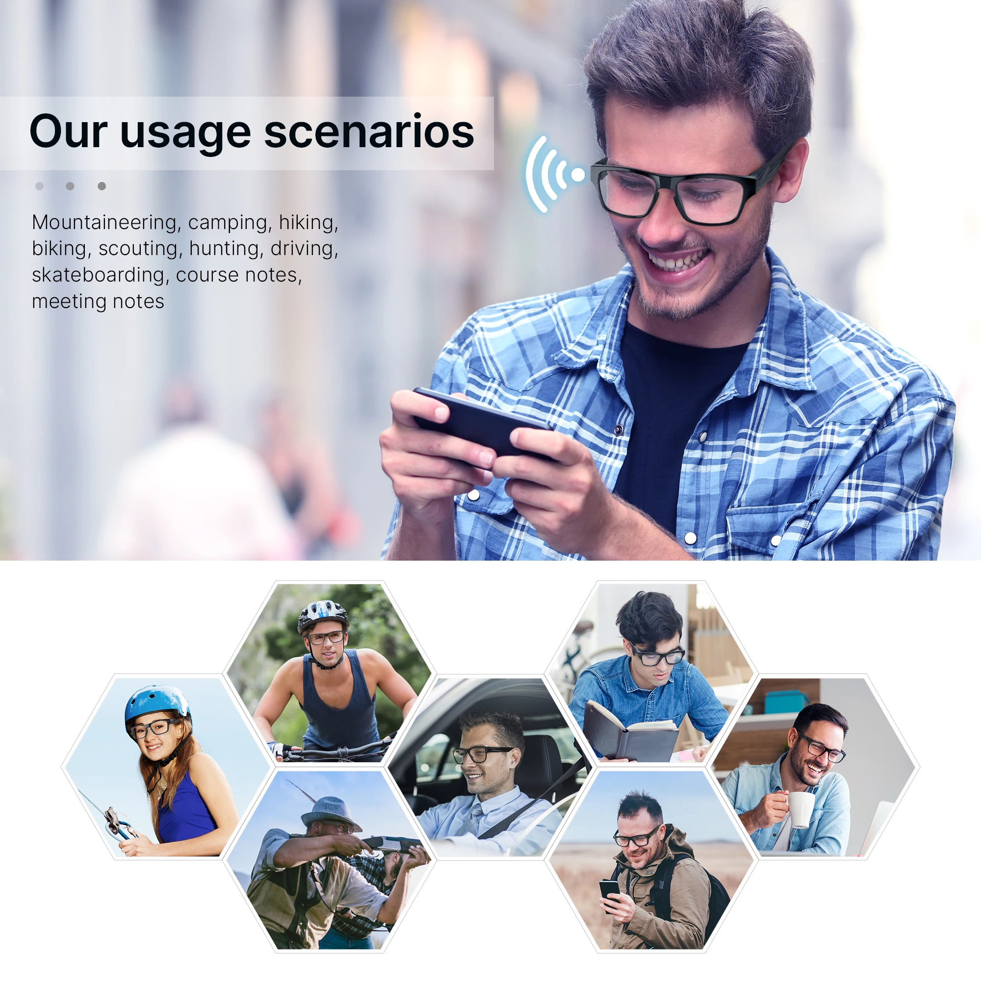 Wi-Fi очки камера 1080P сенсорная кнопка видео для вождения Запись велосипедные