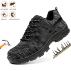 Мужская защитная обувь с неразрушаемым стальным носком, с защитой от проколов, рабочие сапоги легкая и удобная защитная обувь