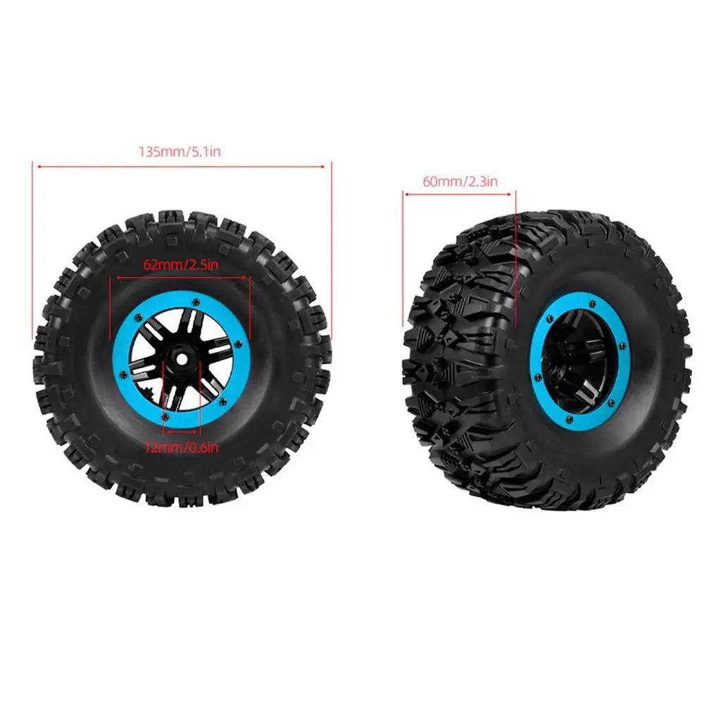 

4pcs 2.2-inch Pneumatic Tire 135 / 62 Diamond-shaped/Axe-shaped Torch Tread For Rc Car Model Accessories