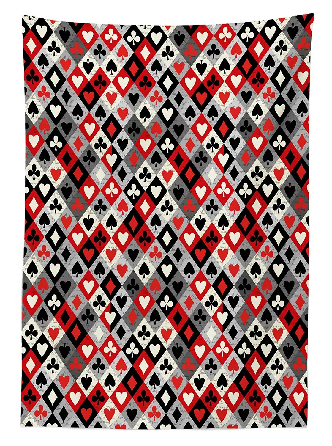 Казино скатерть в клетку ромба с игральной картой гранж дисплей игровой клуб