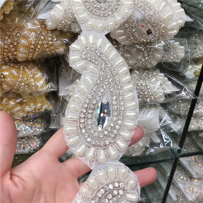 Перламутровый мотив стразы горячей фиксации Стразы Лента с s железные аппликации