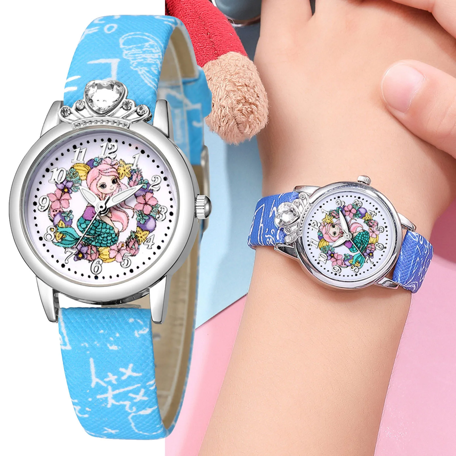

Relogio infantil Children Watches Fashion Sport Garland Fish Princess Quartz Watch New Christmas WristWatch Gift часы детские W3