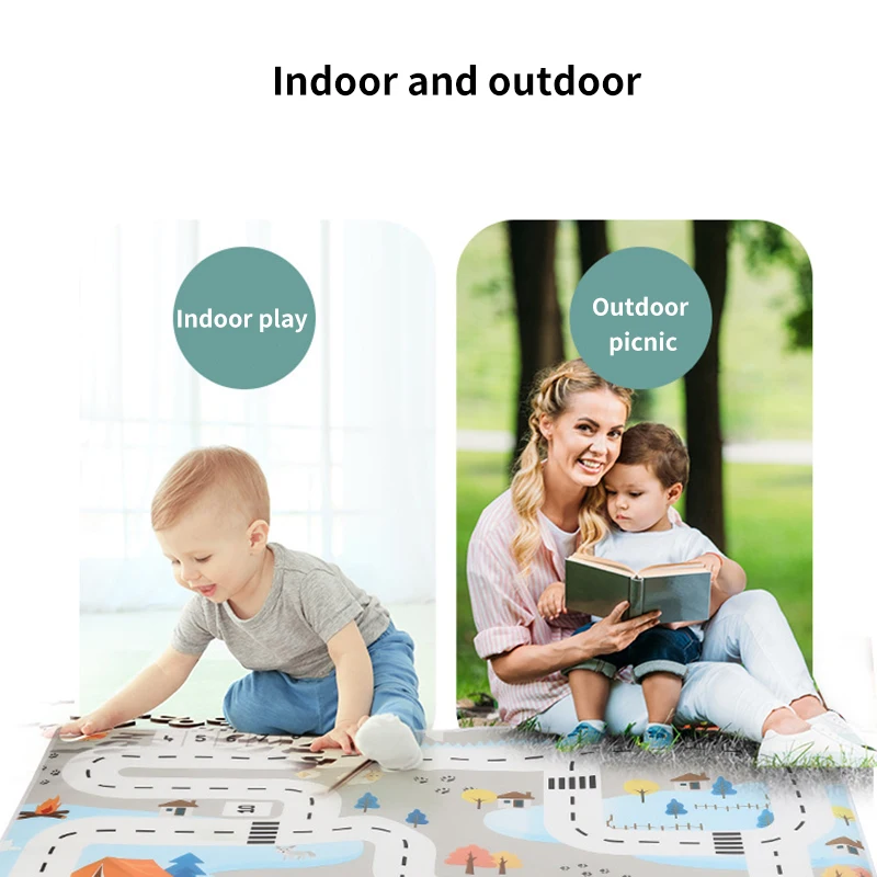 

Children Map Toys Parking Lot Roadmap Climbing Mats Thicken DIY Traffic Road Playing Mats Folding Educational Toy Children Gift
