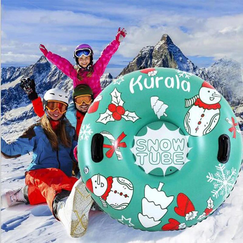 

PVC Inflatable Ski Ring Sleigh With Handle Outdoor Cold Resistant Snowboard Cartoon Drag Ring Snow Products