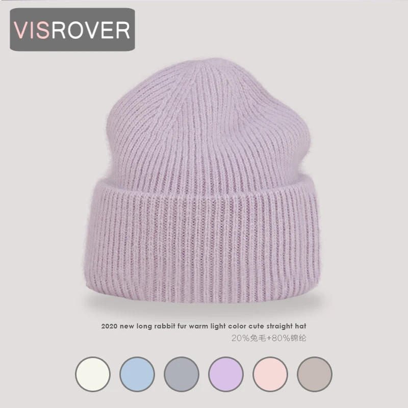 

Зимняя шапка с натуральным кроличьим мехом VISROVER, 9 цветов