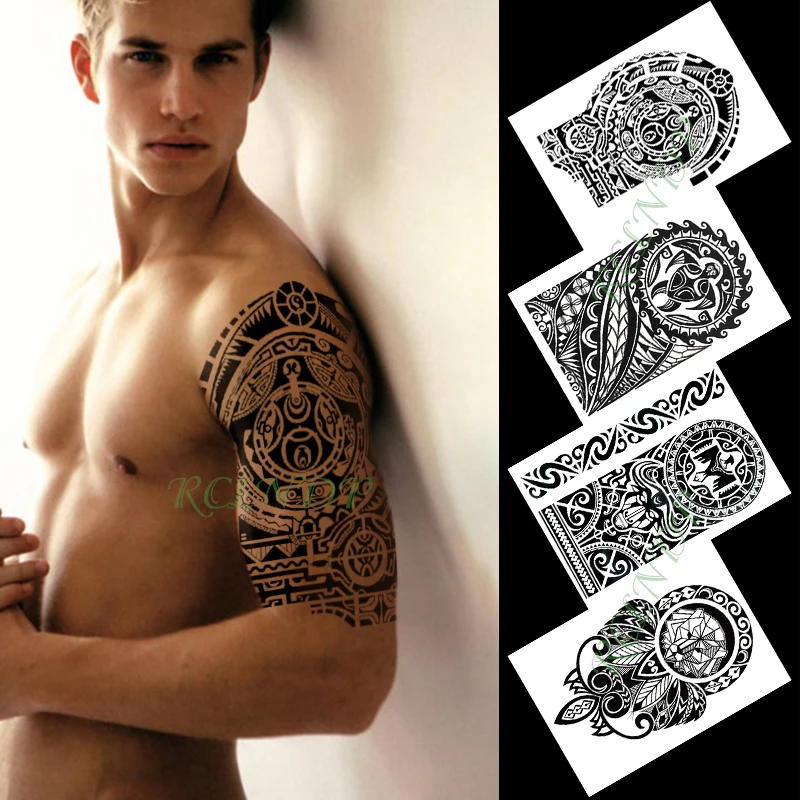

Водонепроницаемая Временная тату-наклейка Орел Лев черепаха черные татуировки на руке флэш-тату поддельные татуировки для мужчин и женщин