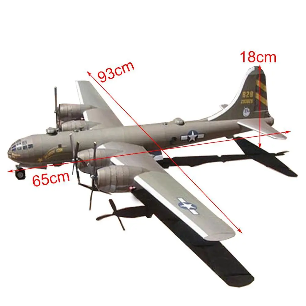 

1:47 B-29 Super Sky Fortress Bomber Airplane DIY 3D Paper Model Kit Toy Handmade Puzzle Game DIY Children'S Toy
