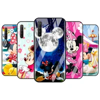 tempered glass phone cover disney minnie mickey mouse for oppo a9 2020 a52 find x2 lite realme 7 7i c3 xt 6 5 pro phone case
