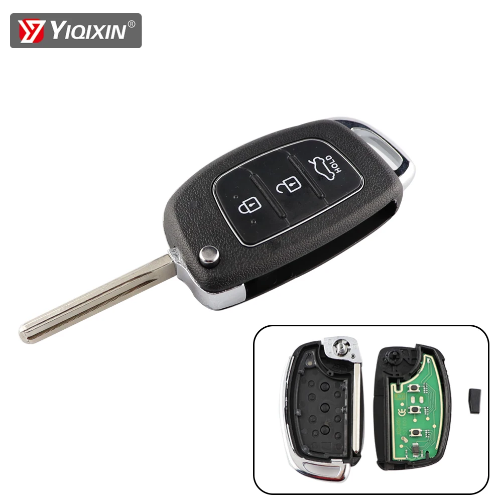 Дистанционный ключ YIQIXIN с 3 кнопками чип ID46 для Hyundai новый I30 IX35 IX25 IX45 Elantra Santa Fe Sonata