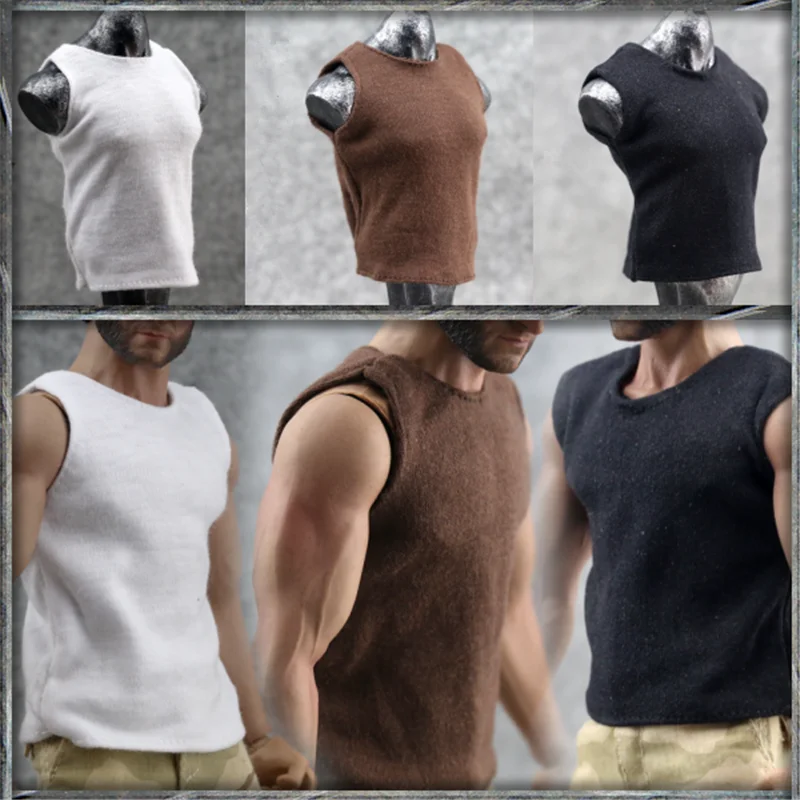 

1/6 Scale Male Clothes Accessory Brown Black Blue Color men's Vest underwear for 12" Action Figure