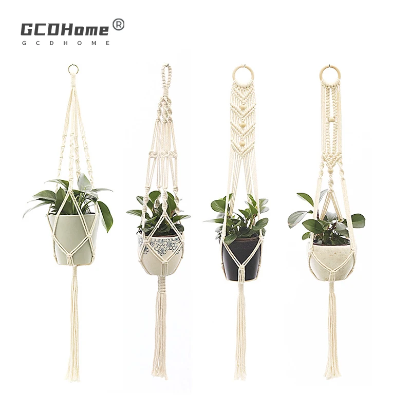 

GCDHome Handmade Macrame Plant Hanger Flower/Pot Hanger For Wall Decoration Countyard Garden Hanger for Wall Decoration