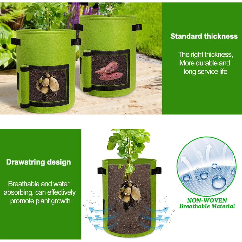 Мешок для посадки арахиса и томатов садовый инструмент ткани с окошком овощей