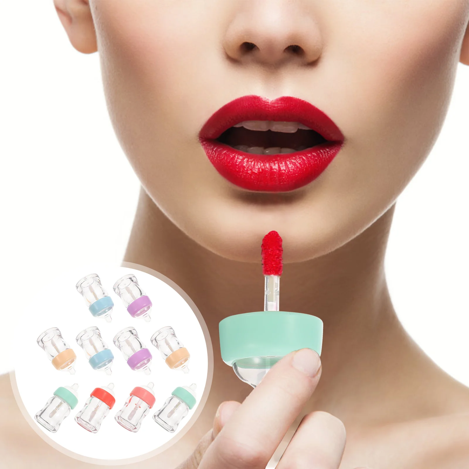 

10Pcs Mini Bottle Design Lip Gloss Bottles Lovely Lip Gloss Containers