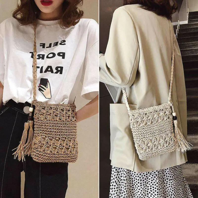 Женская плетеная Сумка через плечо квадратная летняя пляжная сумка | Багаж и