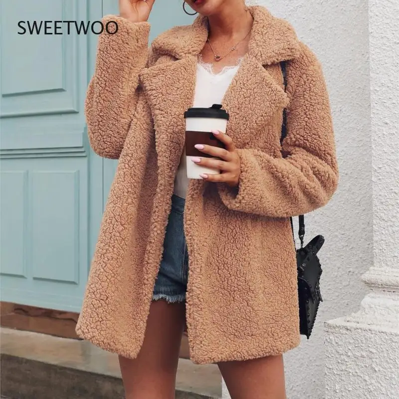 

Пальто из искусственного меха, флисовые свитшоты, кардиган 2019, женское осенне-зимнее пальто, Женское пальто, плюшевая куртка, Женская куртка