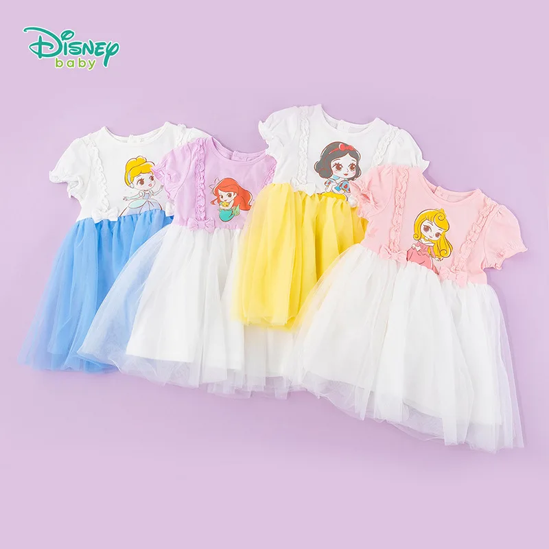

Оригинальное детское платье для девочек Disney, Сетчатое летнее Новое короткое платье принцессы, платье на 1-й день рождения для маленьких дево...