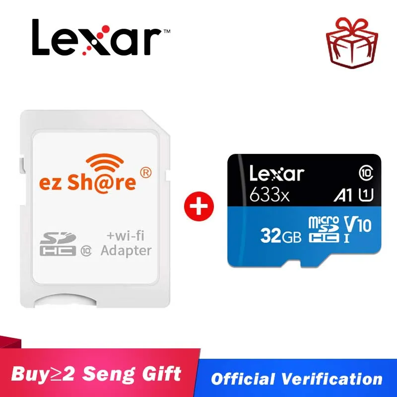 Беспроводная карта памяти ezshare Wi Fi SD + Micro Lexar 128 ГБ 32 класс 10 64 256 TF MicroSD WIFI