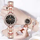 Часы наручные женские, люксовые Маленькие стразы с циферблатом, браслет под платье, розовое золото