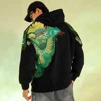 autumn winter new heavy industry embroidery peacock hooded sweater mens pullover national m 3xl couple 50kg 115kg mens hoodies